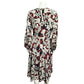 PinkyOtto Gray Maroon Navy Floral Leaf Long Sleeve Dress Sz-8