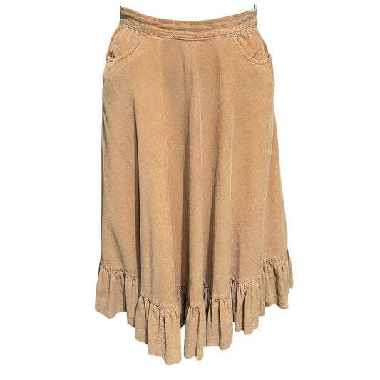 Vintage Women’s Corduroy Skirt Ruffle Hem Sz-6/8
