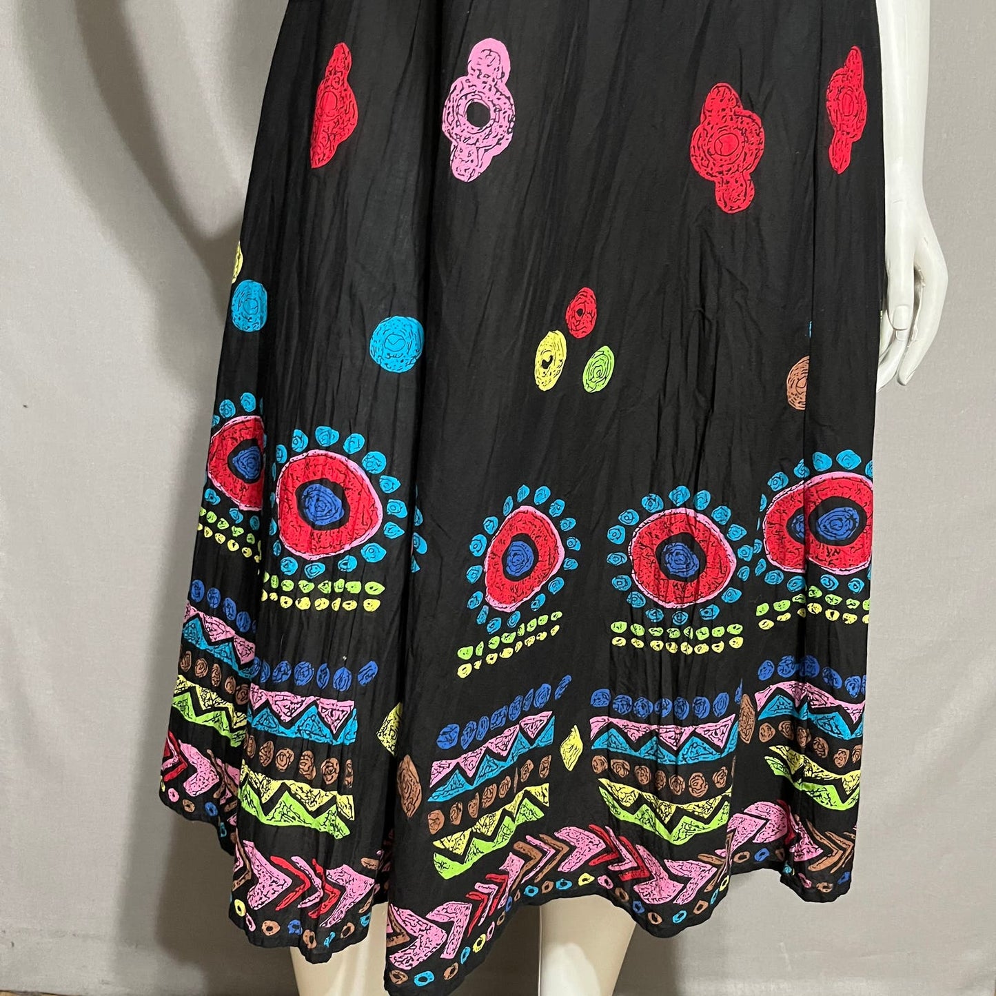 Studio Works 100% Cotton Multicolored Flare Skirt Sz-XL