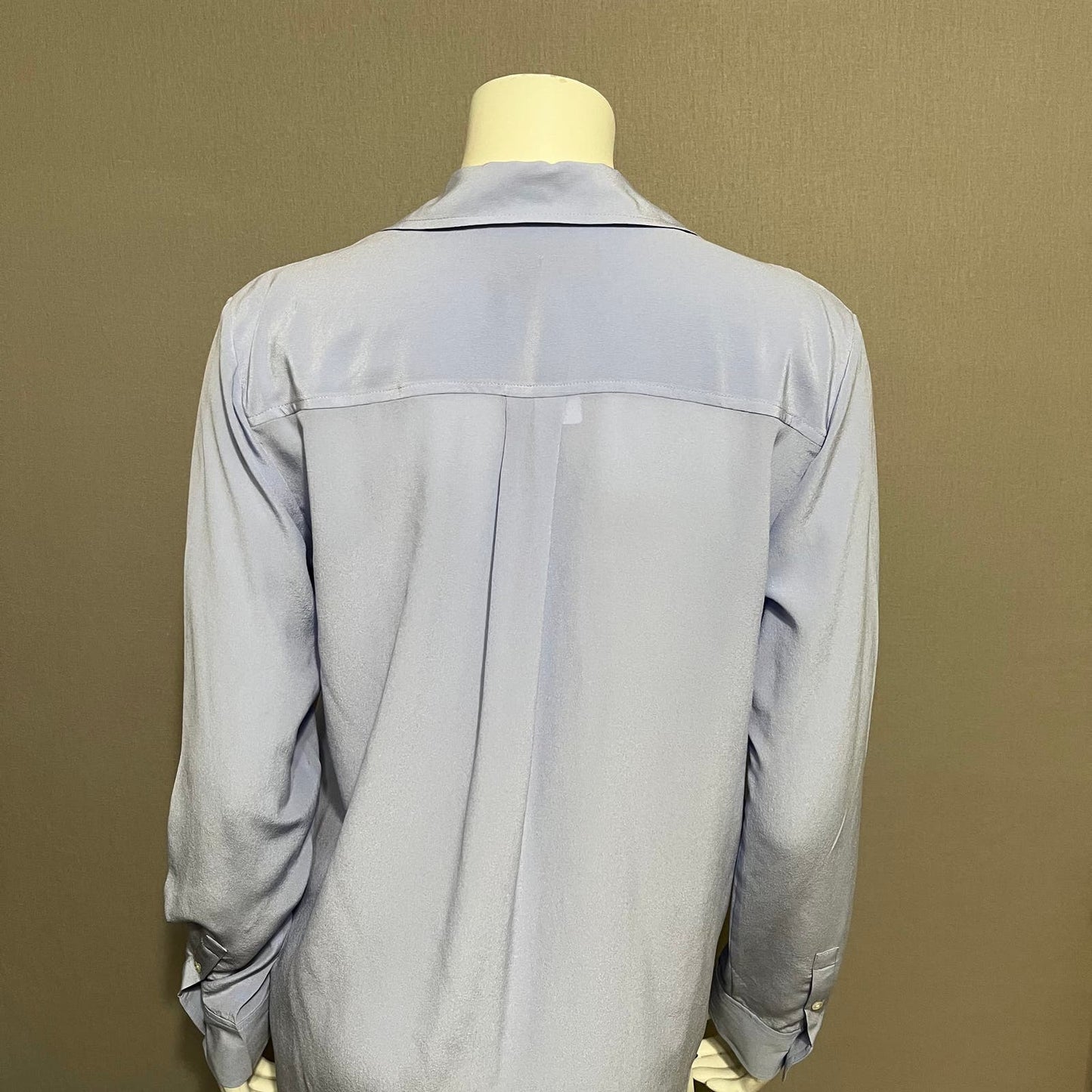 Everlane Light Blue Silk Like Button Front Blouse Sz-6