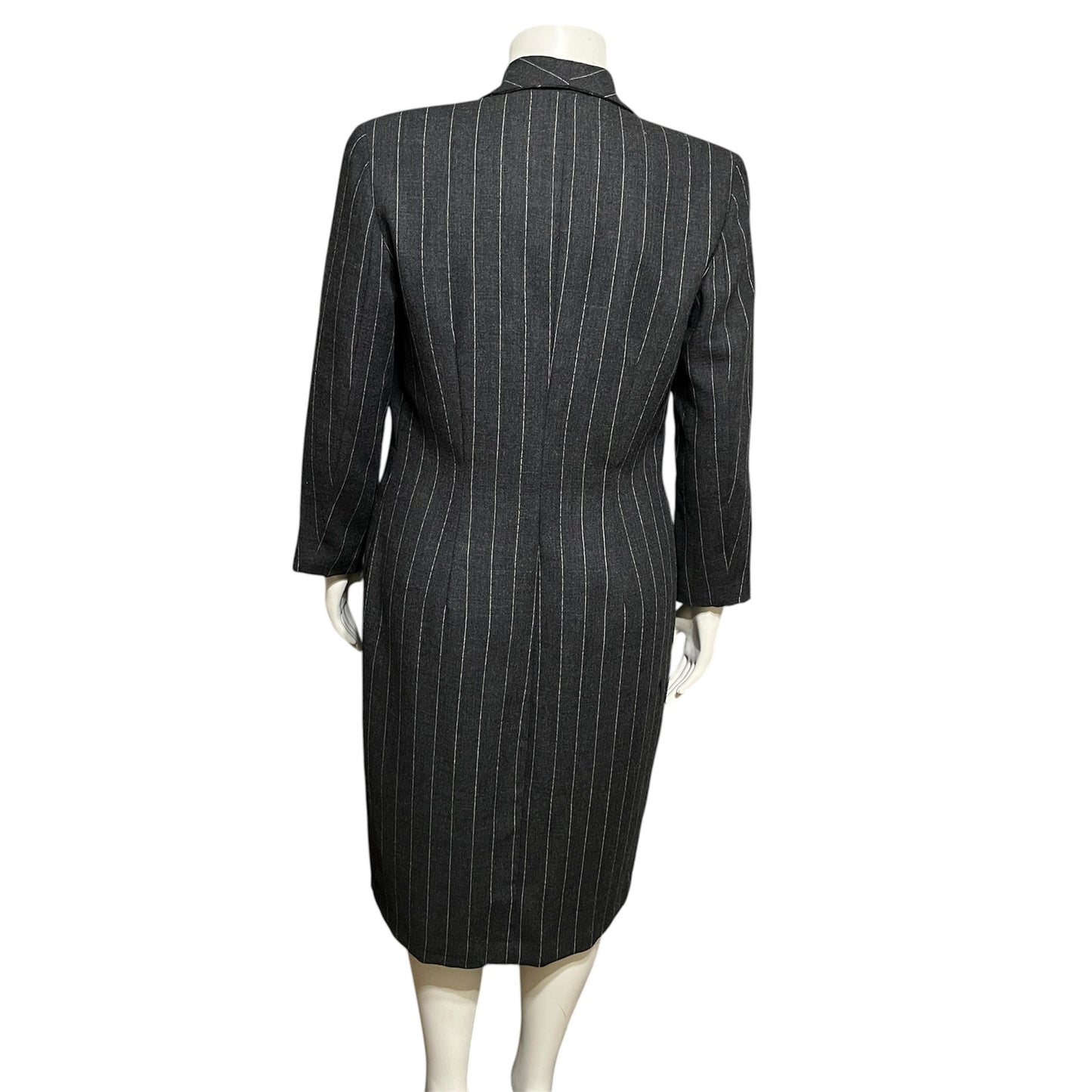 Vintage Women’s Pinstriped Wool Duster Jacket/ Dress Career Sz-12