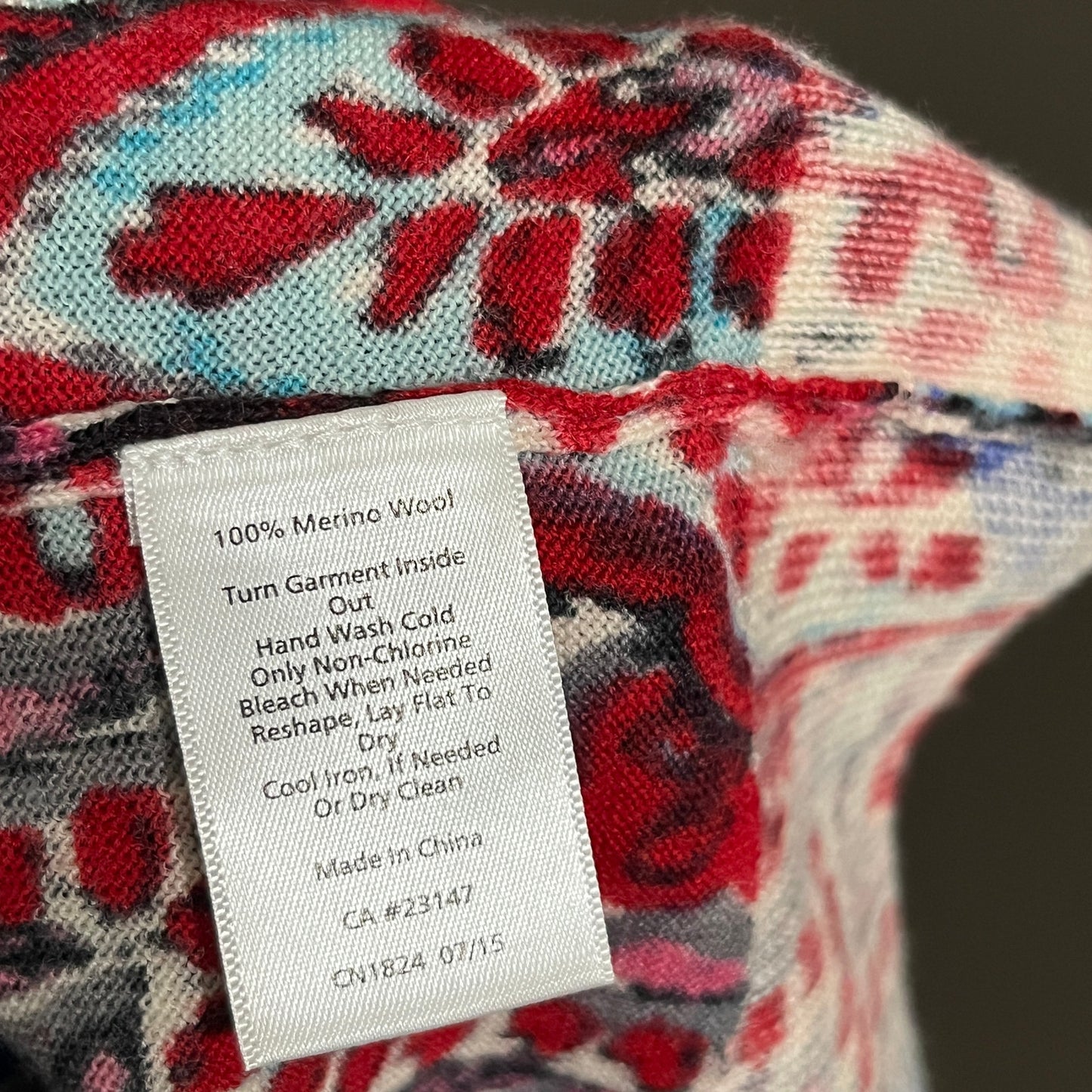 Talbots Women’s Cardigan 100% Merino Wool Paisley Print Sz-Medium