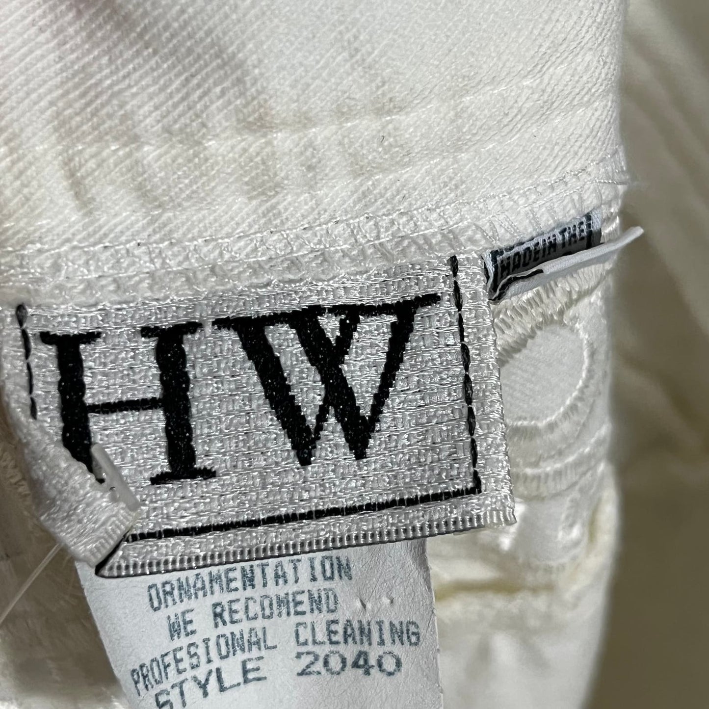 HW Vintage Cream 100% Cotton High Waist Denim Jeans Sz-8