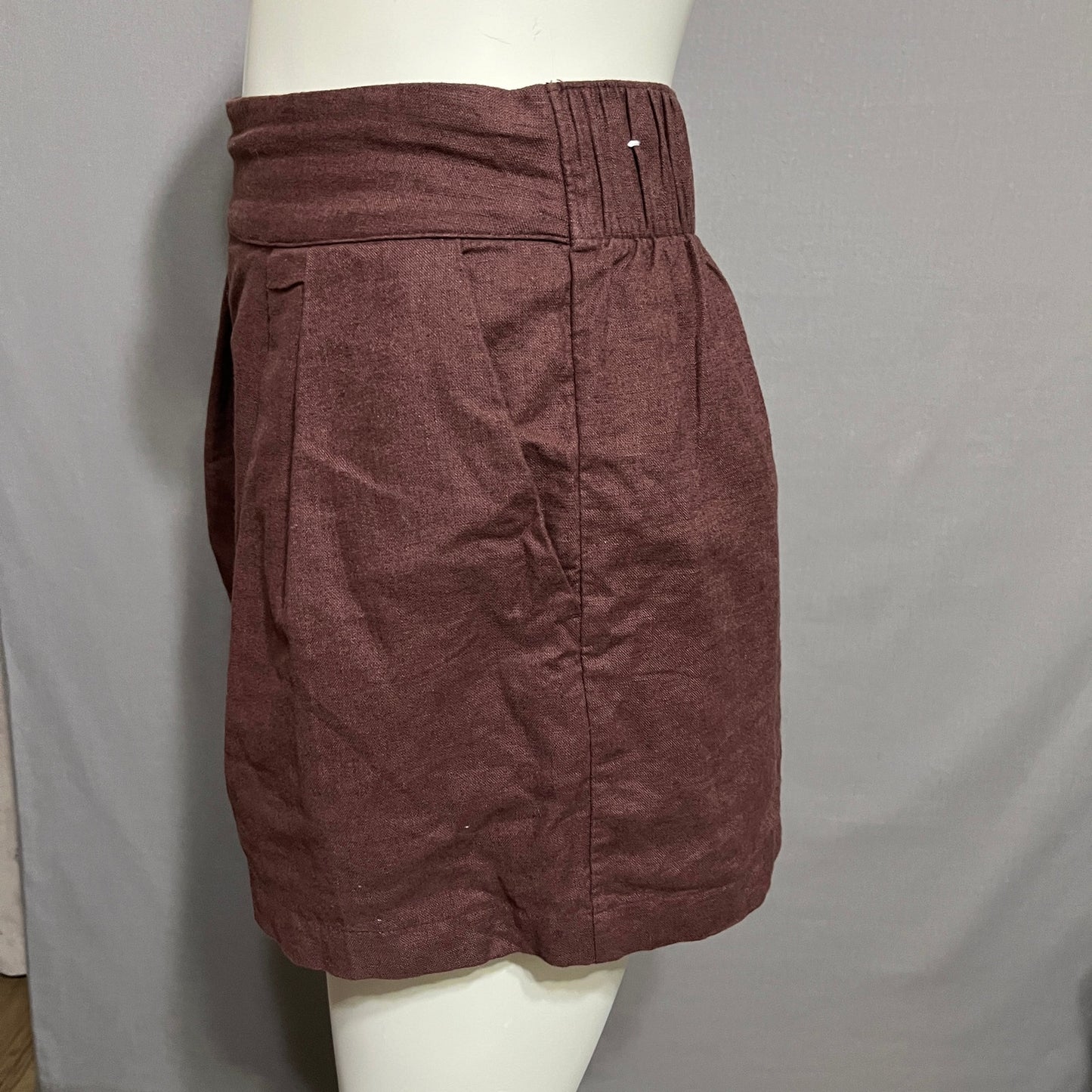 Abercrombie & Fitch Chocolate Flared Women’s Linen Cotton Shorts Sz-Medium