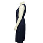 CH Signature Navy  Linen Cotton Maxi Sleeveless Button Front Dress Sz-Small