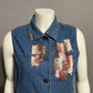 H&J Denim Cotton Painted Artsy Vest Sz-Large