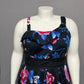 Maurices Black Floral Ruffle Cotton Flare Dress Sz-20