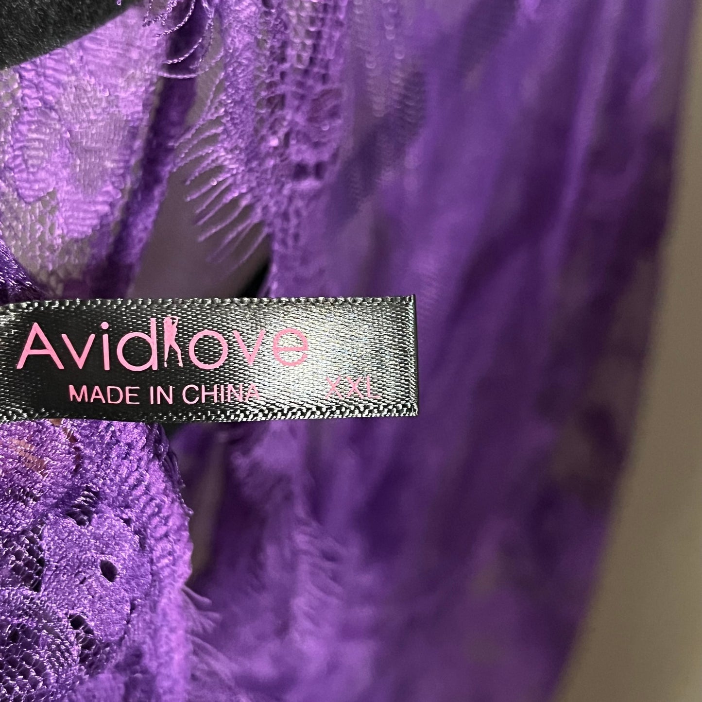 Avid Love Purple Lace Lingerie Robe Sz-2X