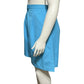 Michele Palmer Blue Cotton Blend High Waist Walking Shorts Sz-12