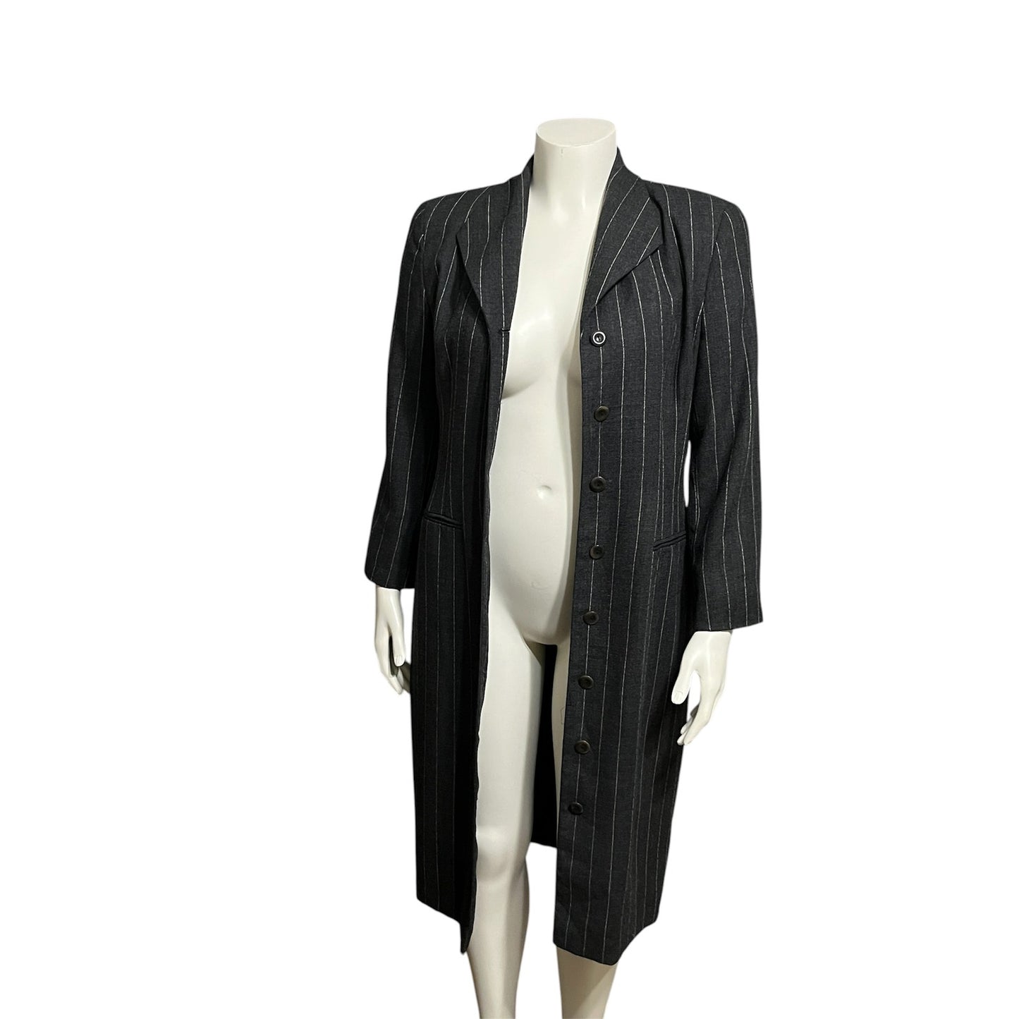 Vintage Women’s Pinstriped Wool Duster Jacket/ Dress Career Sz-12