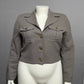 Vintage Georgiou Studio 100% Wool Taupe Cropped 3 Button Blazer Sz-14-XL