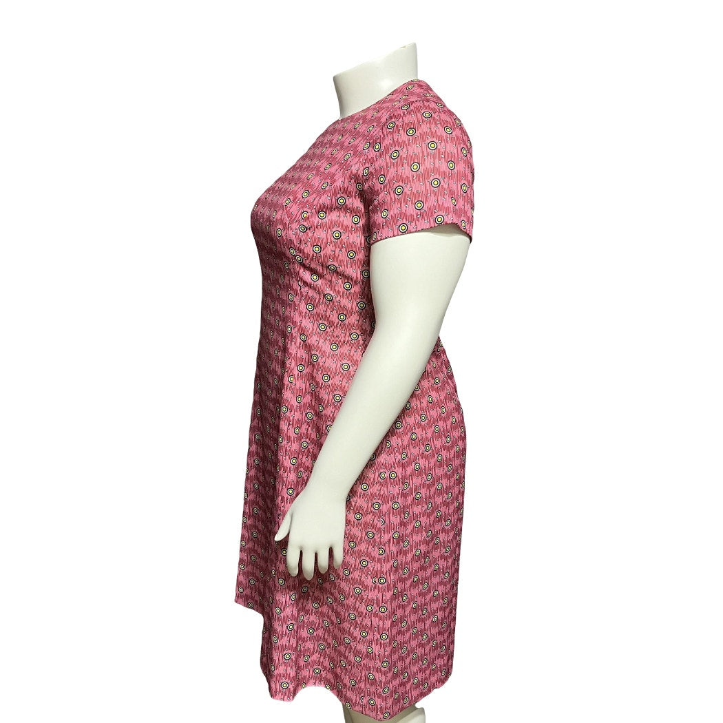 Vintage Pink Short Sleeve Knit Artsy Fit & Flare Dress Sz-1X