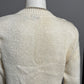 Vintage Cristina Floral Cream Grandma Crewneck Chunky Knit Sweater Sz-Large