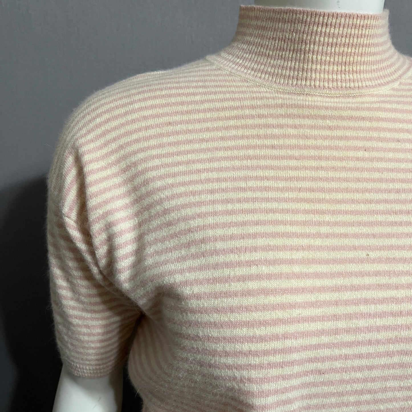 Vintage Women’s Striped Sweater Lambswool Rabbit Hair Sweater Sz-Medium