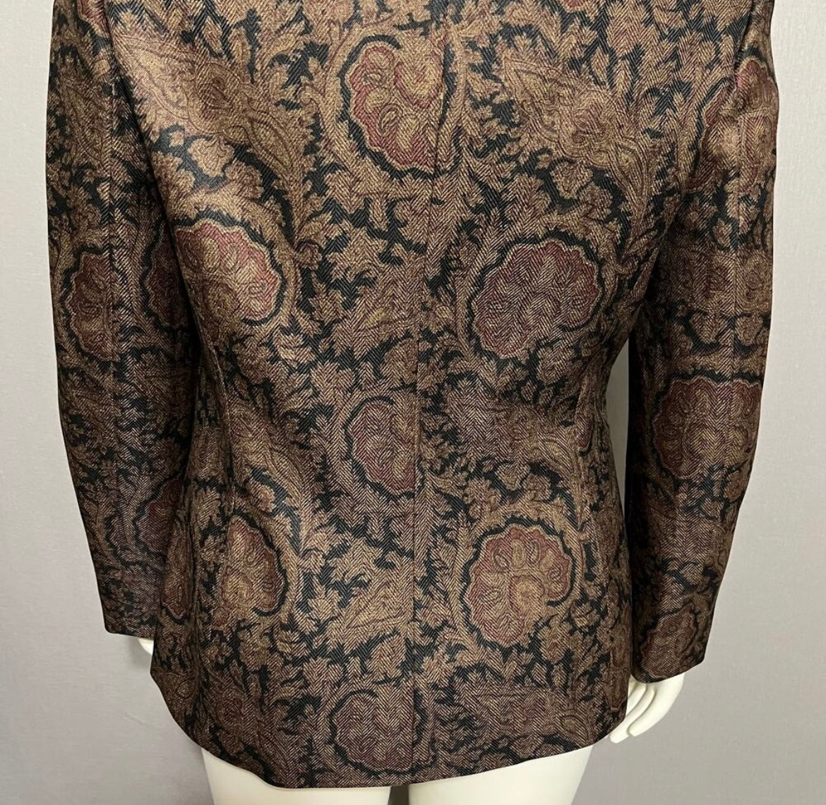 Collections For Le Suit Brown Paisley 3 Button Blazer Sz-12