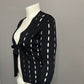 Cyrus Black Cutout Sleeve Bow Tie Cardigan Sweater Sz-Medium