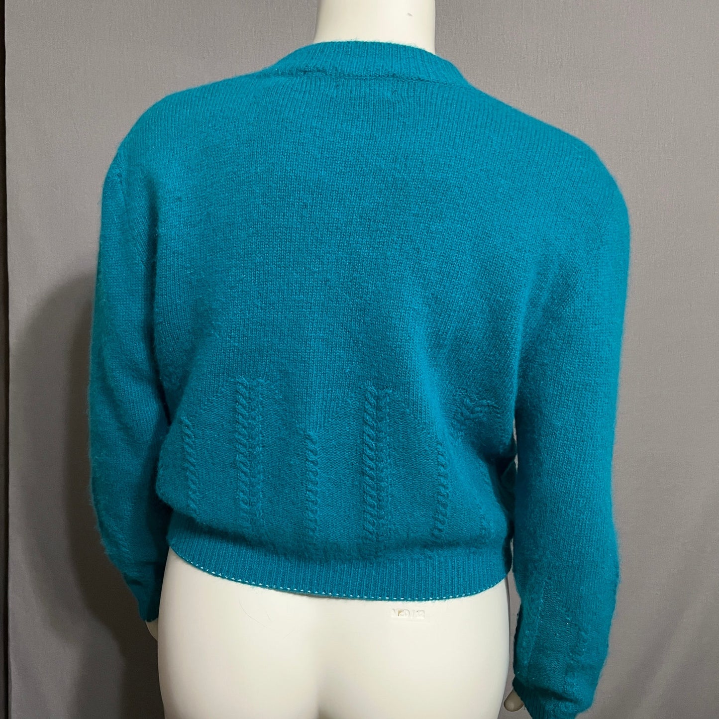 Vintage OBR Lambswool Rabbit Hair Cropped Sweater Cardigan Sz-Small