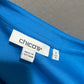 Chico's Bright Blue 2 Tiered Cotton Flared Dress Sz-3 or XL