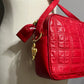 Mark Cross Red Leather Quilted Crossbody Handbag