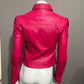 Bebe Pink 100% Leather Jacket Sz-Small