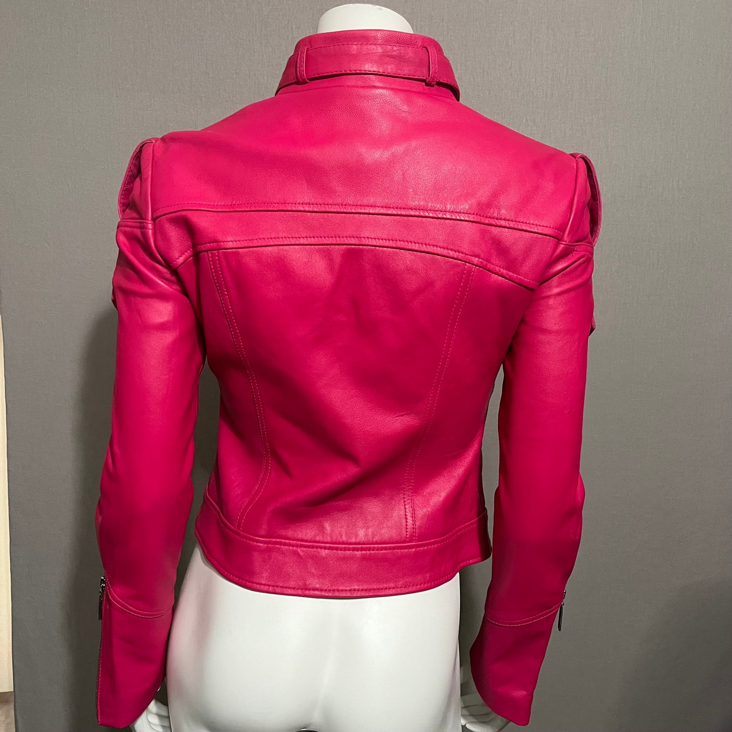 Bebe Pink 100% Leather Jacket Sz-Small