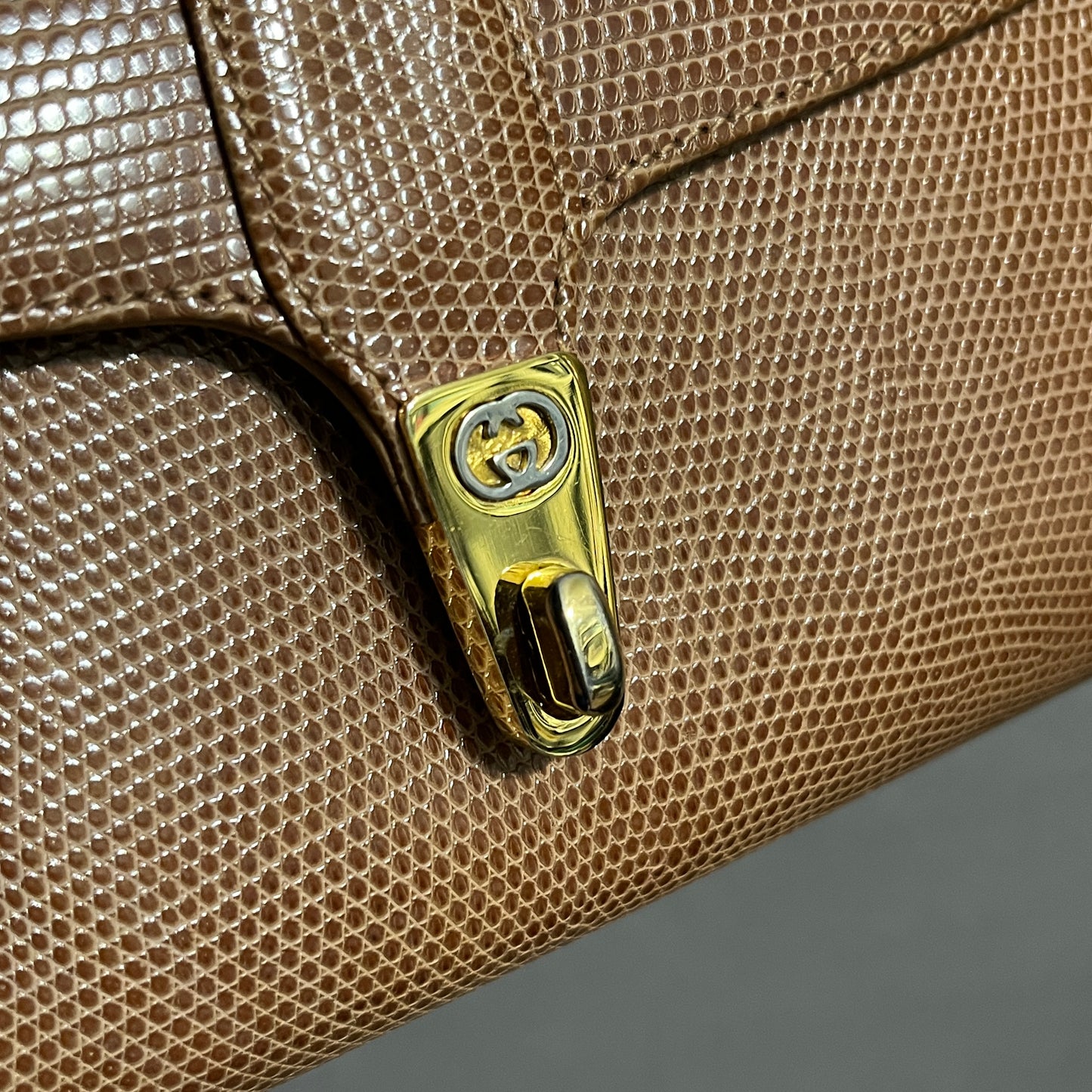 Vintage 70s Gucci Boutique Lizard Leather Handbag
