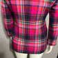 Lord & Taylor Pink Fuchsia Plaid Print Fitted Blazer Sz-6P