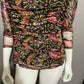 Jane & Delancey Sheer Floral Pink Ruched Mock Neck Top Sz-Medium