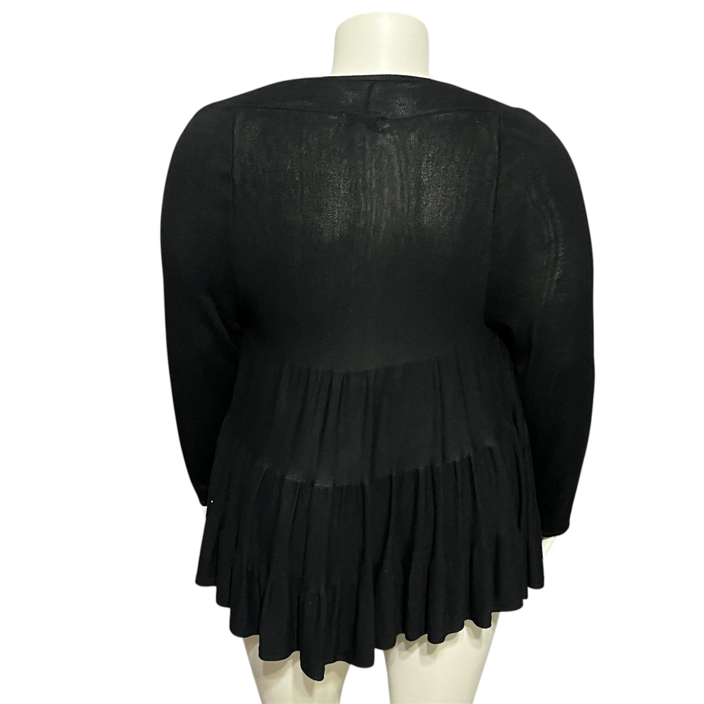 Joseph A Black Open 3 Tiered Cardigan Sz-XL