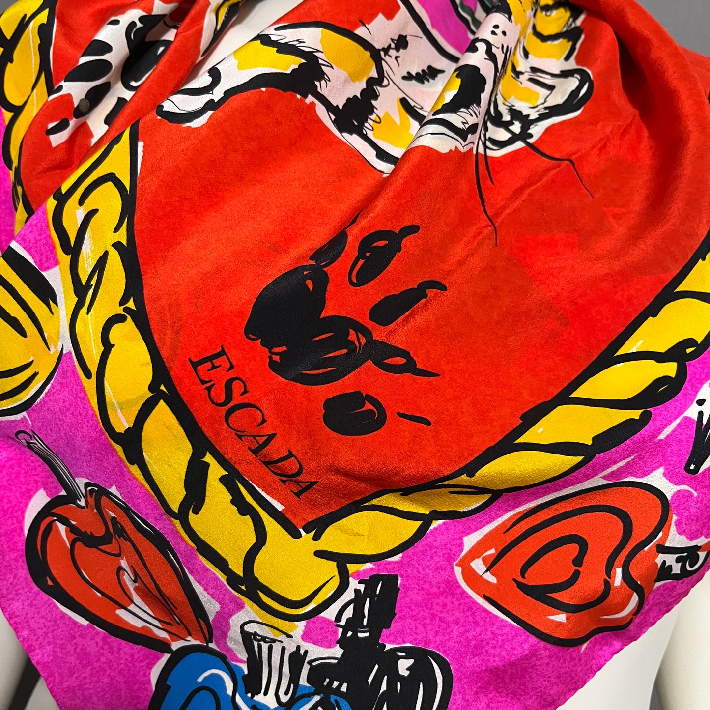 Escada 100% Silk Multicolored Scarf