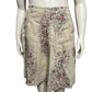 Blue Willis 100% Linen Floral Flare Pleated Skirt Sz-Medium