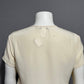 Jones New York Cream Button Front Short Sleeve 100% Silk Blouse Sz-10