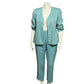 Doncaster Mint Women’s Green 100% Linen 2 Pc Pant Suit-LARGE