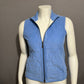 Sdie Light Blue Quilted Corduroy 100% Cotton Vest Sz-Small