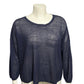Navy Striped Sheer Knit Lightweight Sweater Sz-Large/XL