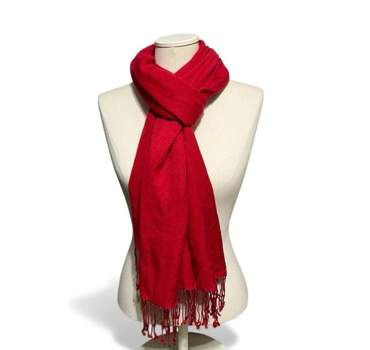 Pashmina Silk Red Scarf