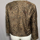 Chicos Blazer Jacket Leopard 100% Silk Brown Sequins Blazer Sz-Large