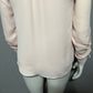 Elle Blush Pink Scalloped Button Front Career Long Sleeve Blouse Sz-Medium