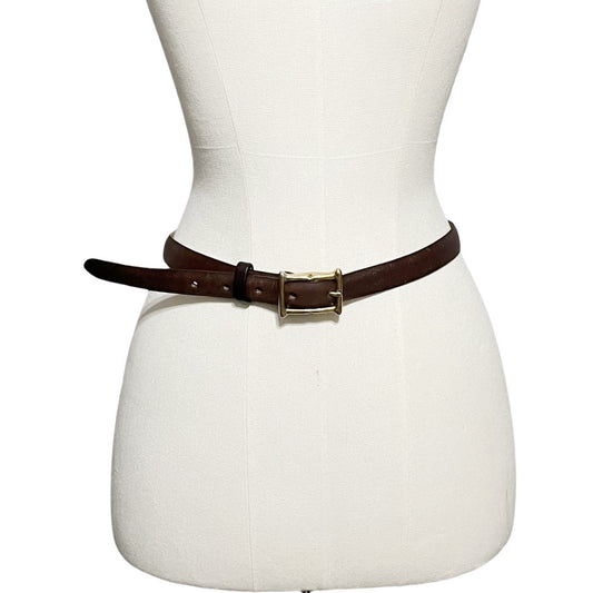 Banana Republic Genuine Brown Italian Leather Skinny Belt Sz-Medium