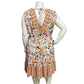 Angie 100% Rayon Floral Sleeveless Drawstring Fit & Flare Sz-2X