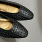 Vintage Cherokee Brazilian Black Woven Leather Flats Sz-7 1/2 M