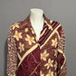 Due per Due Burgundy Silk Floral Striped Sheer Flowy Button Front Blouse Sz-16