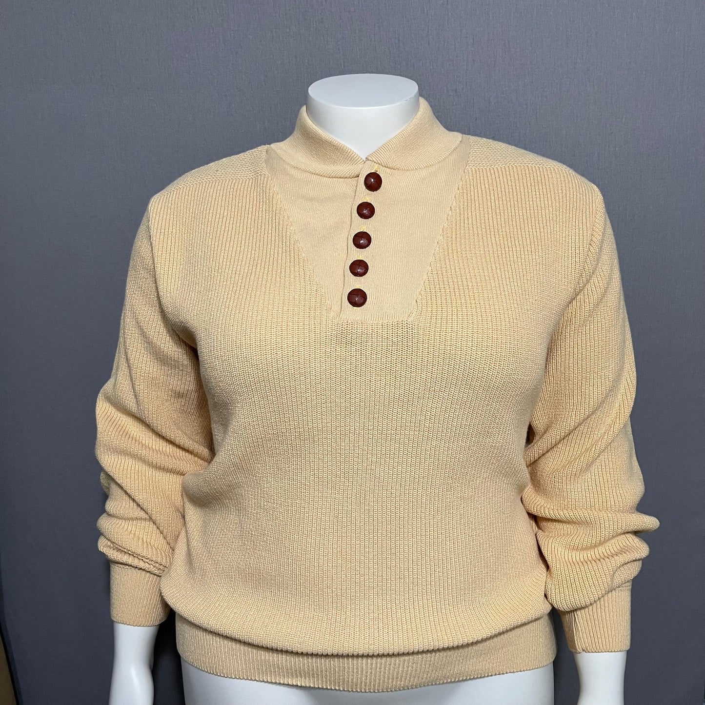 Lands End Men’s/Unisex Yellow Pullover Long Sleeve Sweater Sz-Large (42-44)