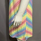 Lands End Rainbow 100% Cotton Striped Knit Sleeveless Dress Sz-Medium