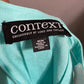 Context Turquoise V-Neck Linen Blend Sleeveless Top Sz-Medium