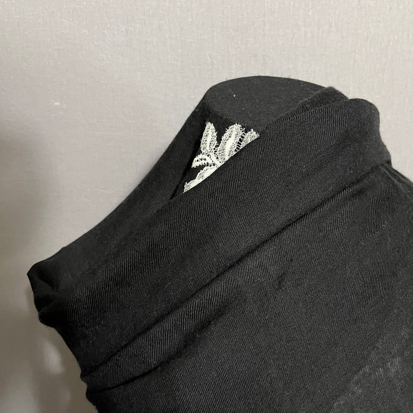 Clever Carriage Company Black and White Lace Wool Silk Scarf