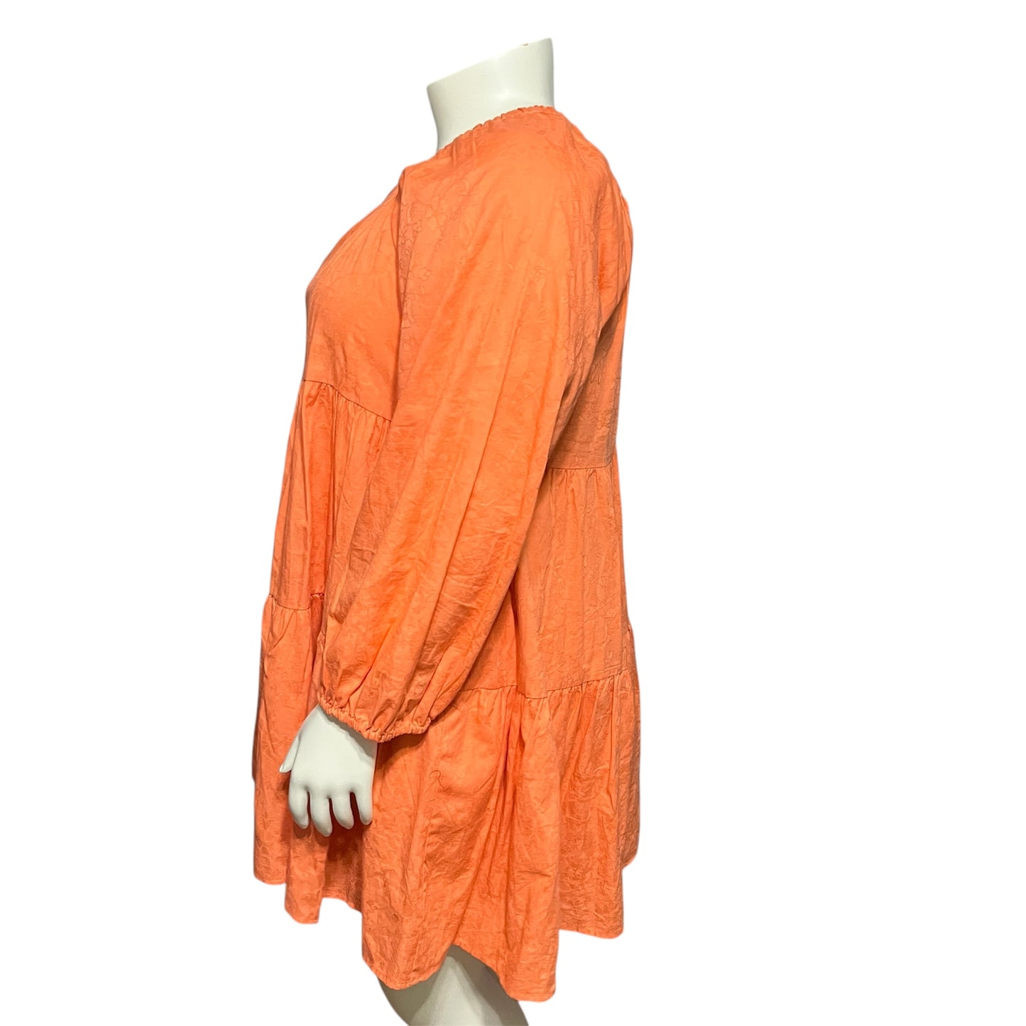 Universal Thread Vibrant Orange Cotton Pleated Flared Dress Sz-XL