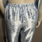 Oscar De La Renta Blue 2 Pc Tank & Satin Floral Pants Pajama Set Sz-1X