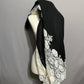 Clever Carriage Company Black and White Lace Wool Silk Scarf