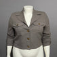 Vintage Georgiou Studio 100% Wool Taupe Cropped 3 Button Blazer Sz-14-XL